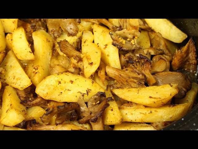 Хрустящая картошка с грибами в духовке